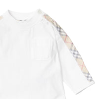 Coffret cadeau trois pièces en coton check pour bébé - White