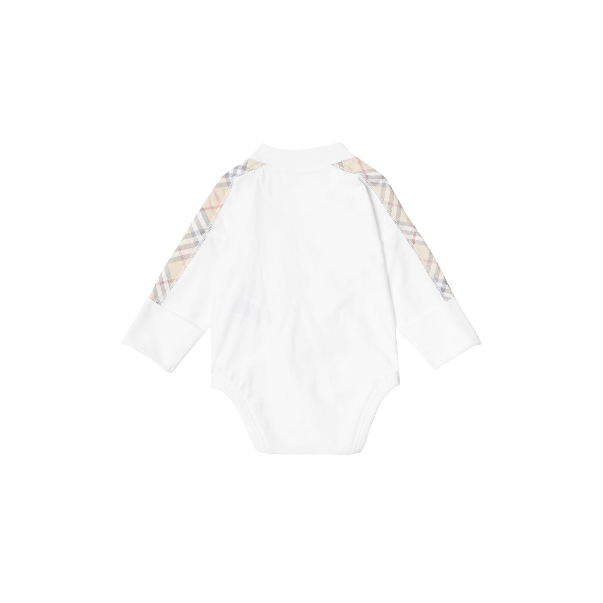 Coffret cadeau trois pièces en coton check pour bébé - White