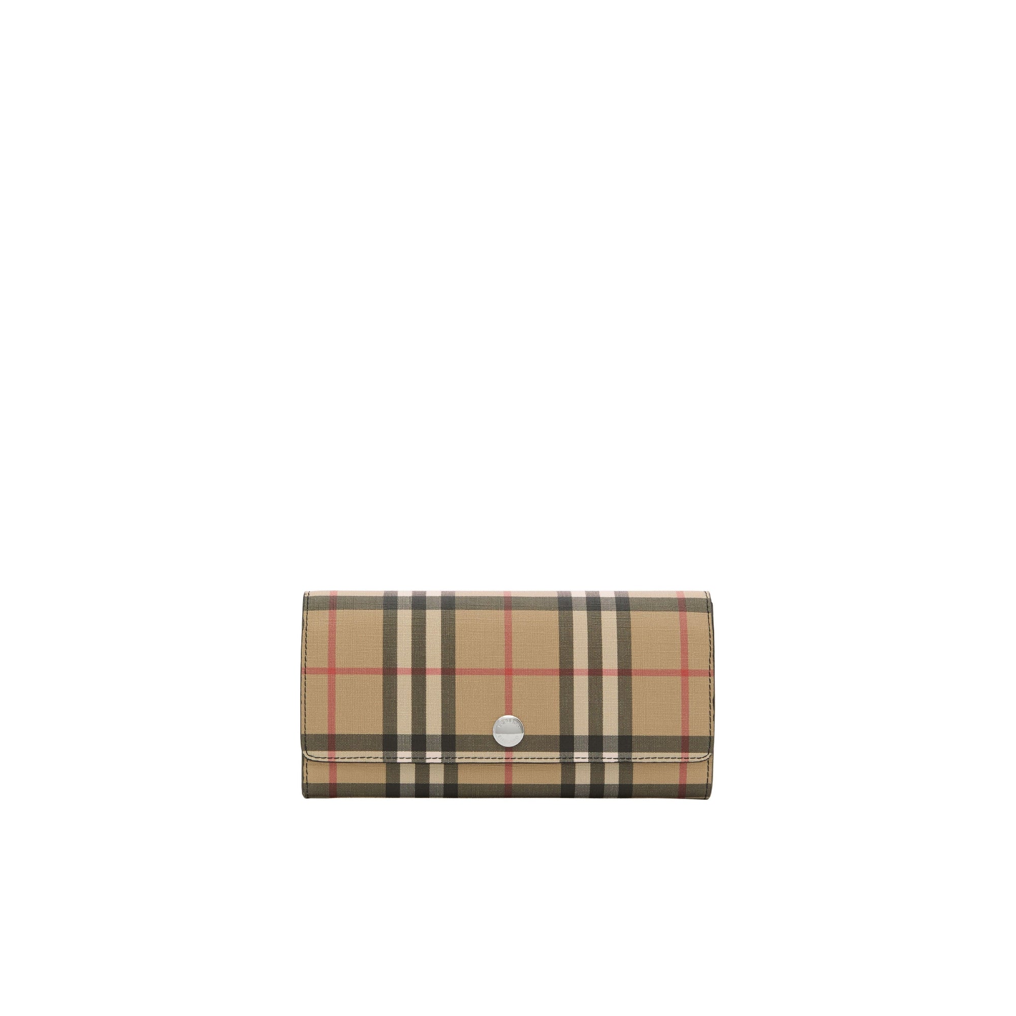 Portefeuille continental en toile écologique Vintage check - Black