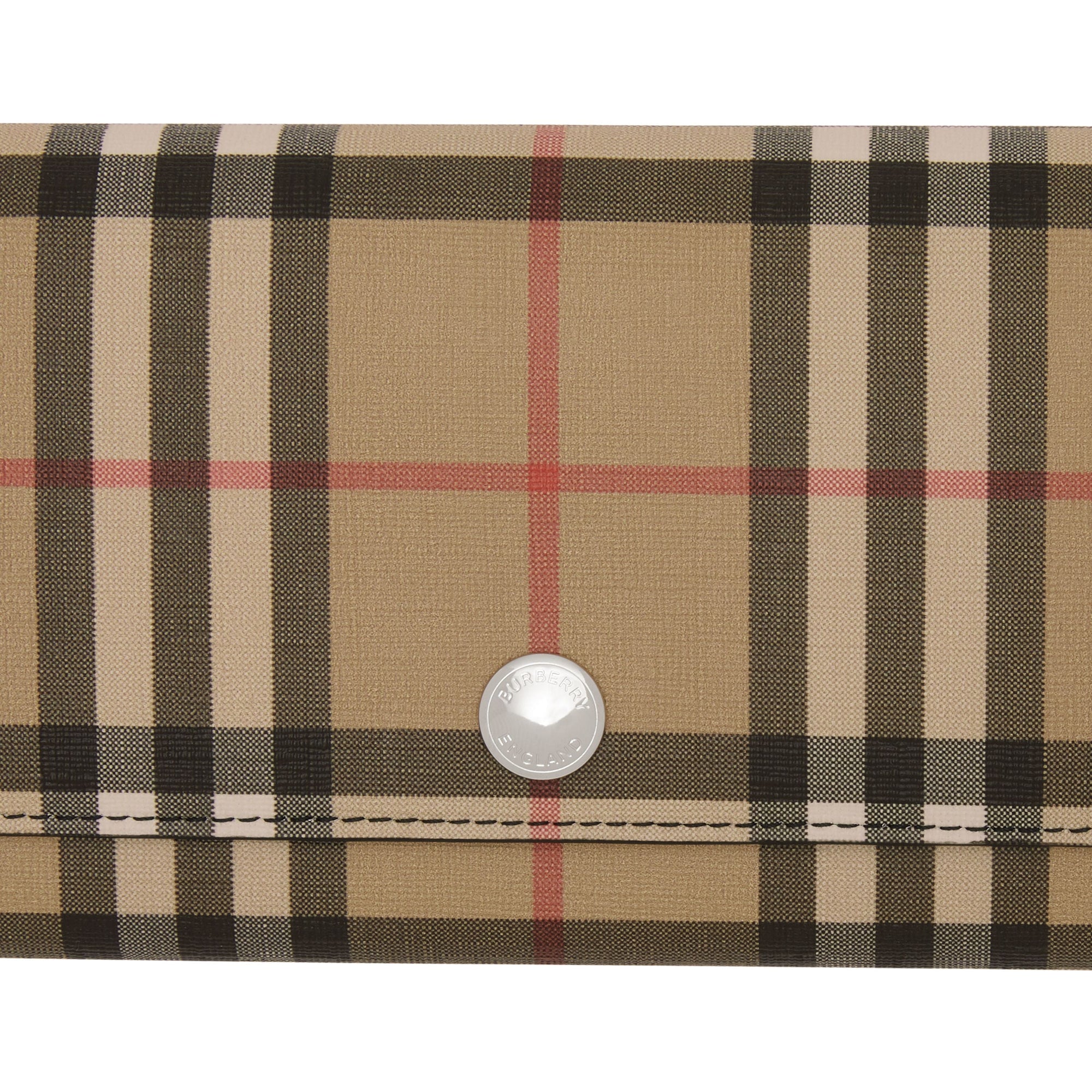 Portefeuille continental en toile écologique Vintage check - Black