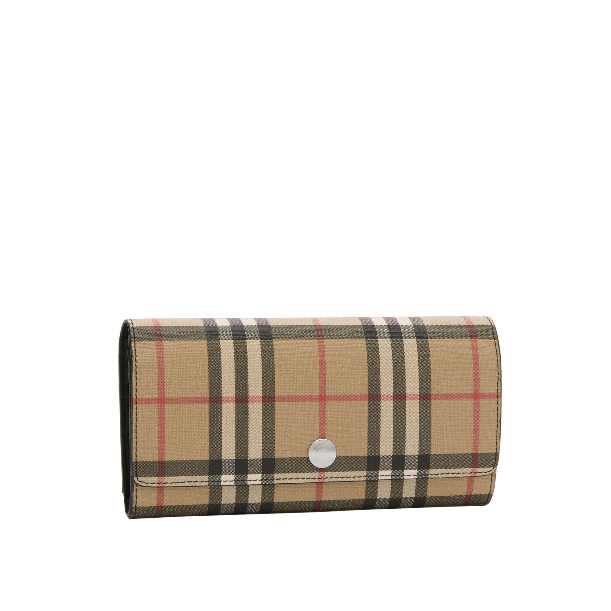 Portefeuille continental en toile écologique Vintage check - Black