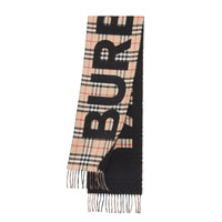 Écharpe en jacquard de laine Vintage check avec logo - Camel