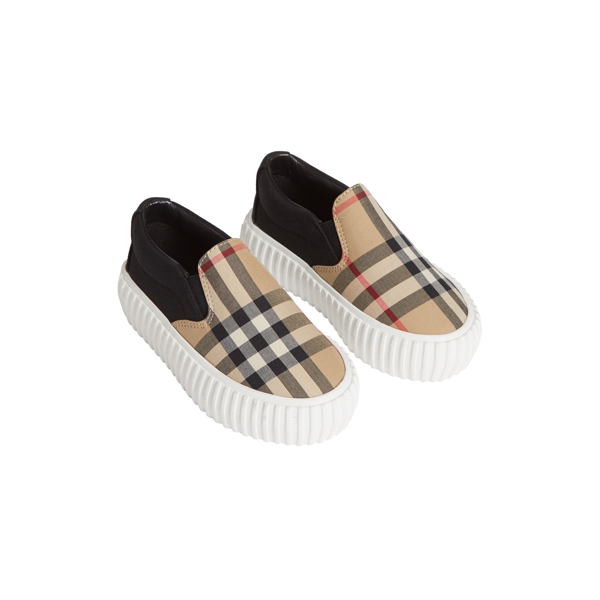 Sneakers sans lacets en coton avec Vintage check - Archive Beige & Black