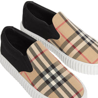 Sneakers sans lacets en coton avec Vintage check - Archive Beige & Black