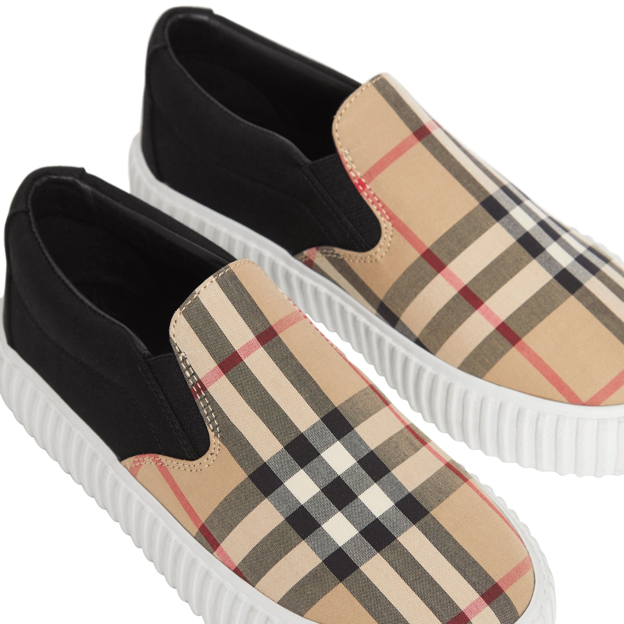Sneakers sans lacets en coton avec Vintage check - Archive Beige & Black