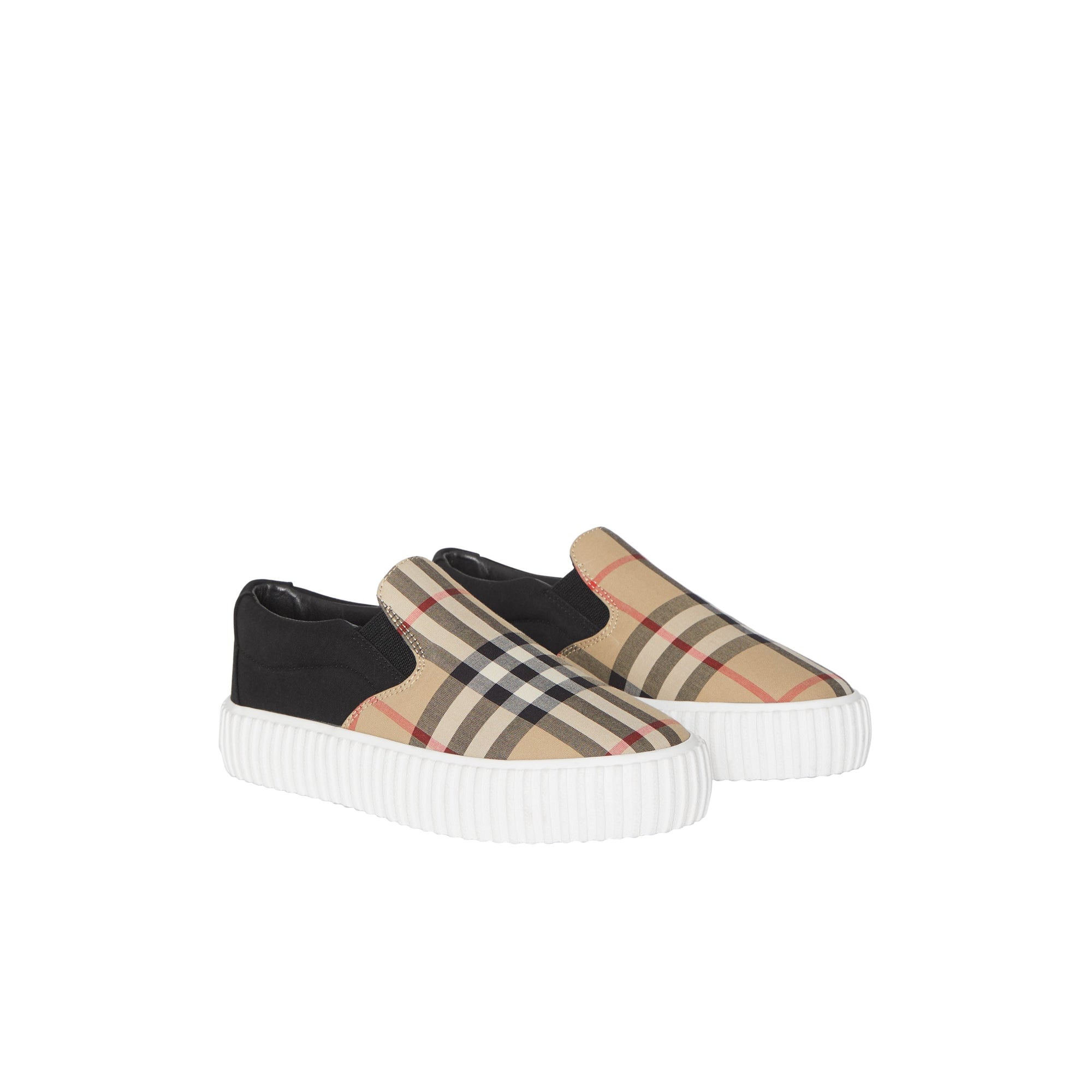 Sneakers sans lacets en coton avec Vintage check - Archive Beige & Black