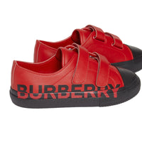 Sneakers en cuir bicolore avec logo - Bright Red & Black