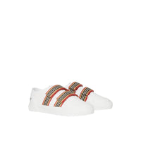 Sneakers en cuir à rayures iconiques - Optic White