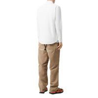 Chemise en popeline de coton stretch à rayures iconiques - White