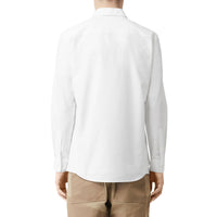 Chemise en popeline de coton stretch à rayures iconiques - White