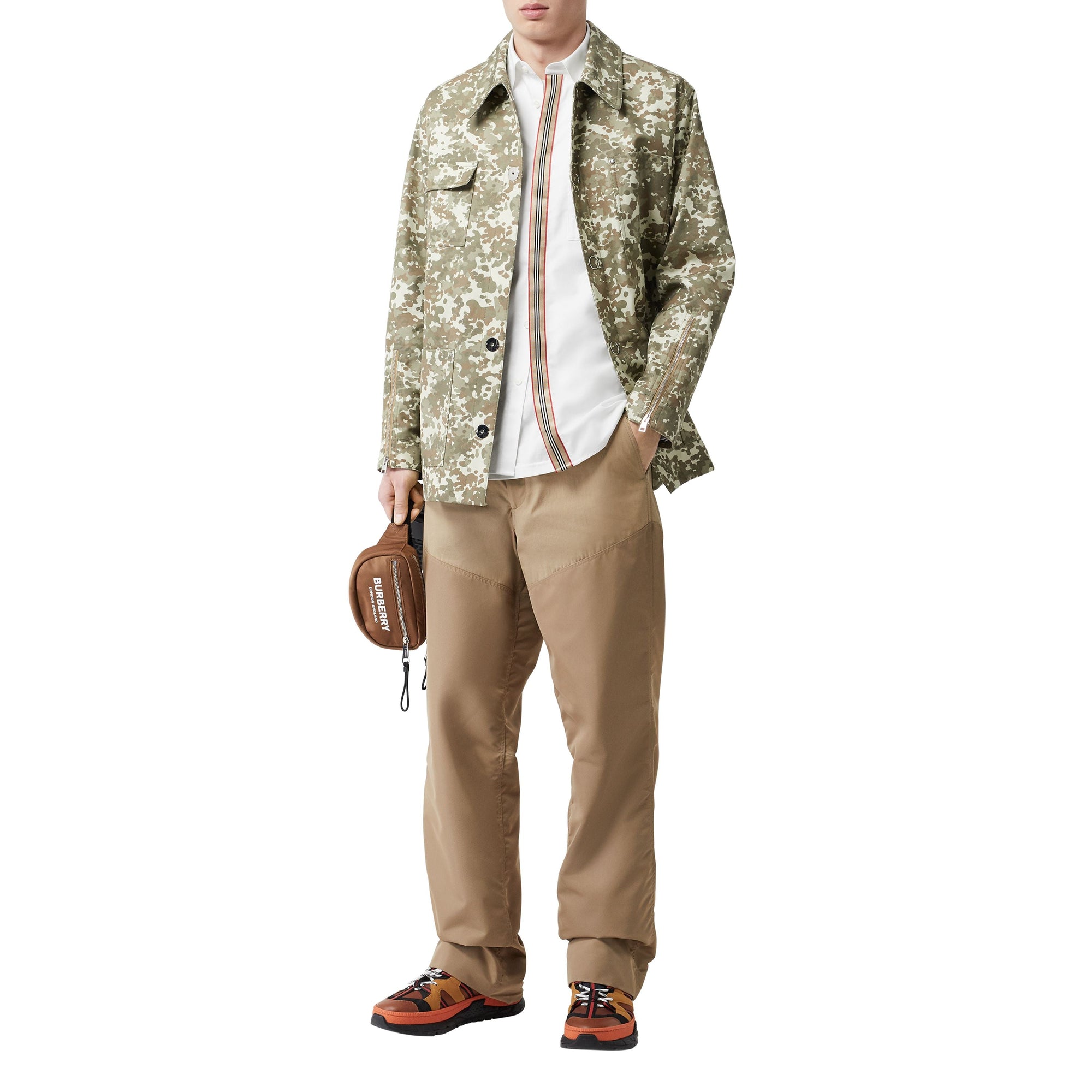 Chemise en popeline de coton stretch à rayures iconiques - White