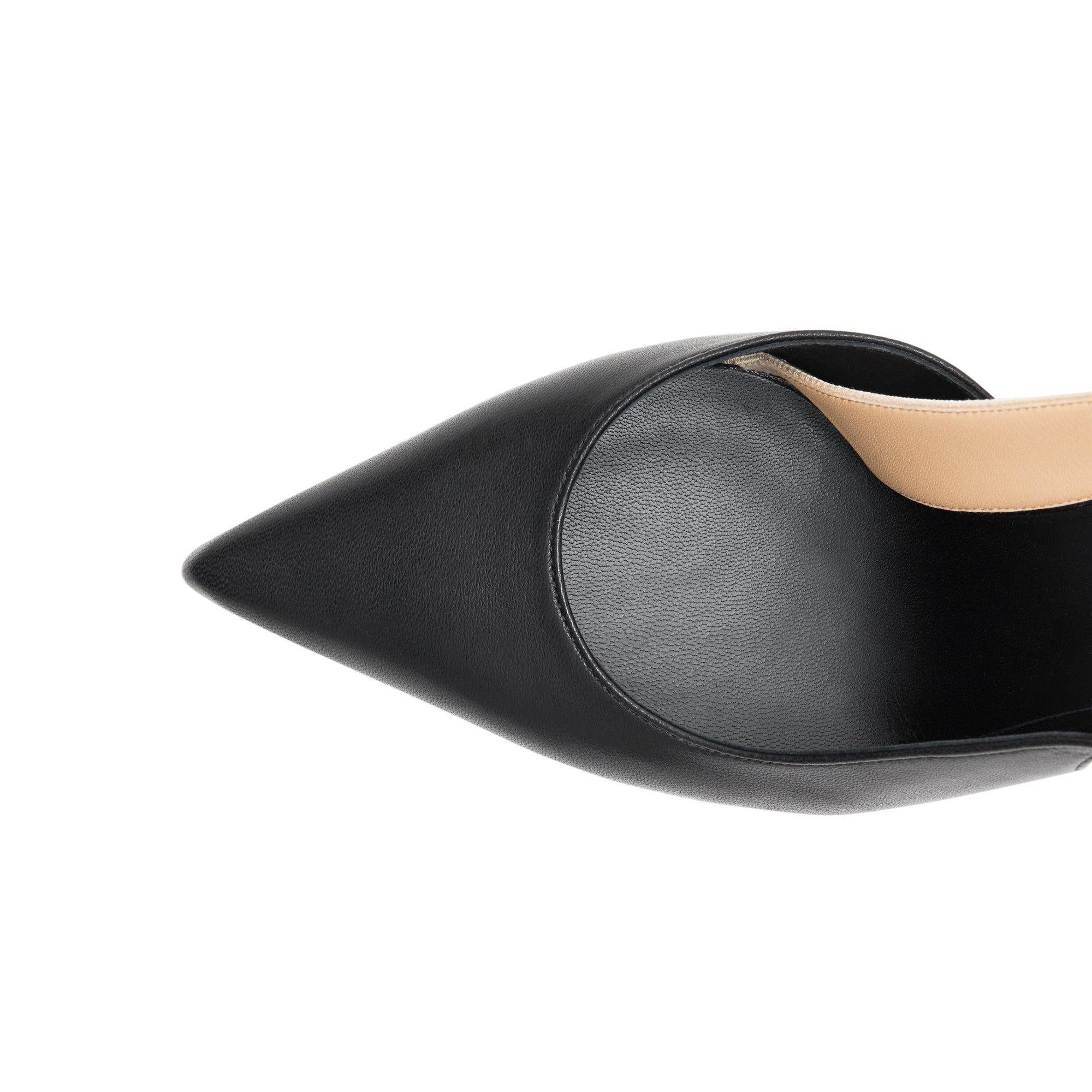 Escarpins à talon ouvert en cuir d'agneau avec logo - Black