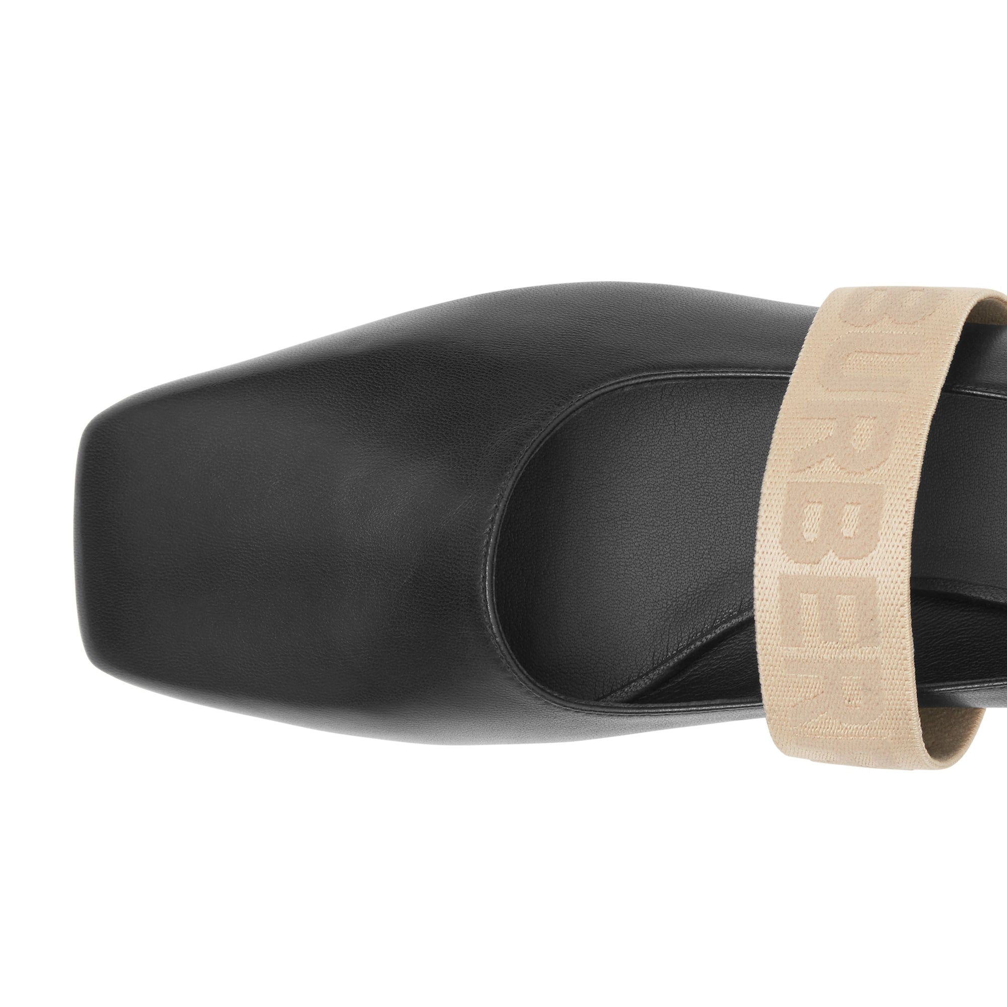 Chaussures plates en cuir d'agneau avec logo - Black