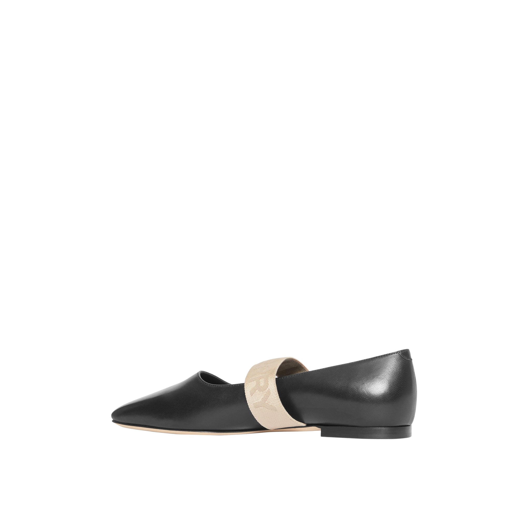 Chaussures plates en cuir d'agneau avec logo - Black