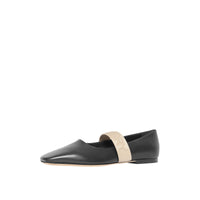 Chaussures plates en cuir d'agneau avec logo - Black