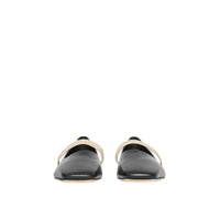 Chaussures plates en cuir d'agneau avec logo - Black