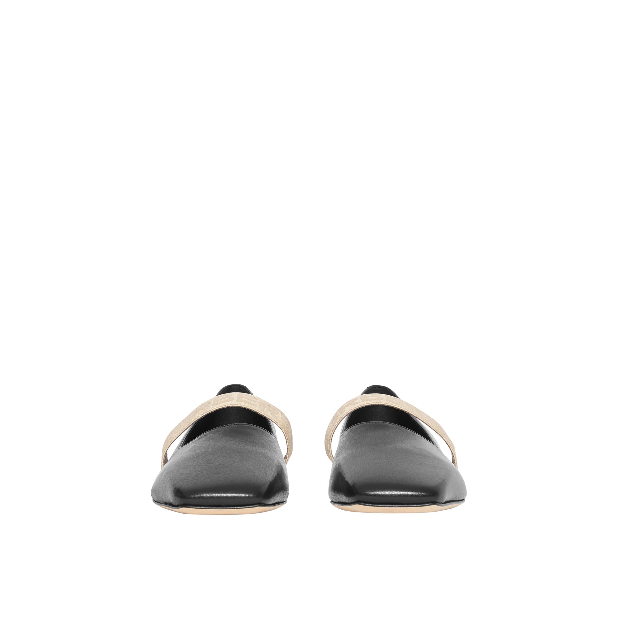 Chaussures plates en cuir d'agneau avec logo - Black