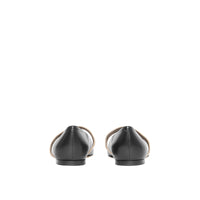 Chaussures plates en cuir d'agneau avec logo - Black