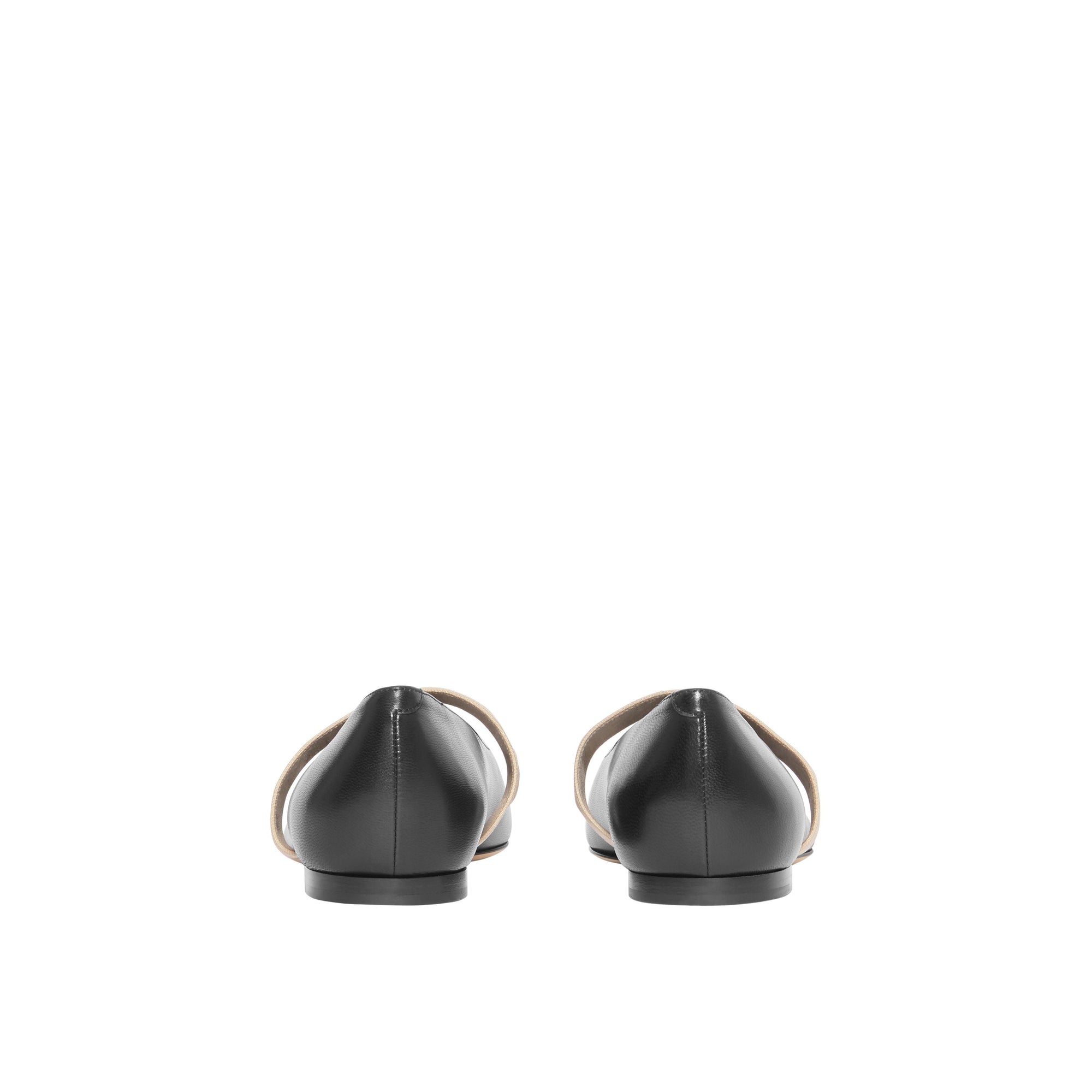 Chaussures plates en cuir d'agneau avec logo - Black