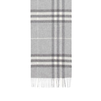 Écharpe en cachemire check classique - Pale Grey