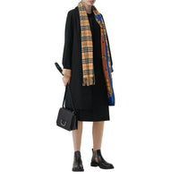 Écharpe classique en cachemire Vintage check - Antique Yellow