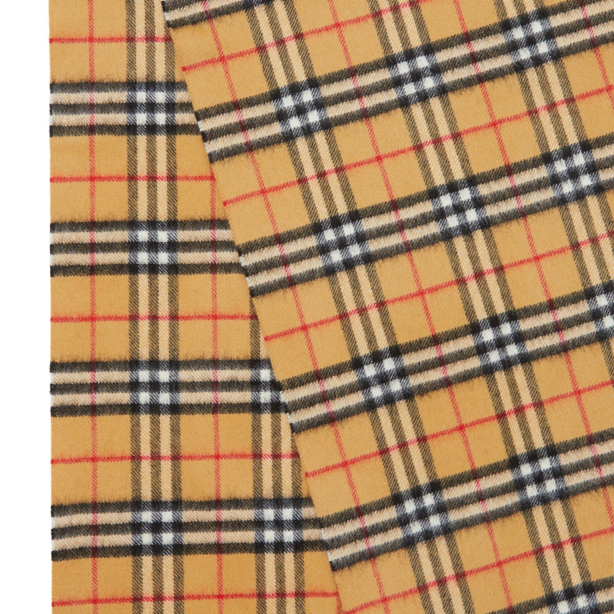 Écharpe classique en cachemire Vintage check - Antique Yellow