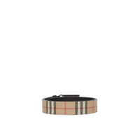Ceinture en toile écologique Vintage check avec boucle plaque - Archive Beige