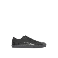 Sneakers en gabardine de coton avec logo - Black