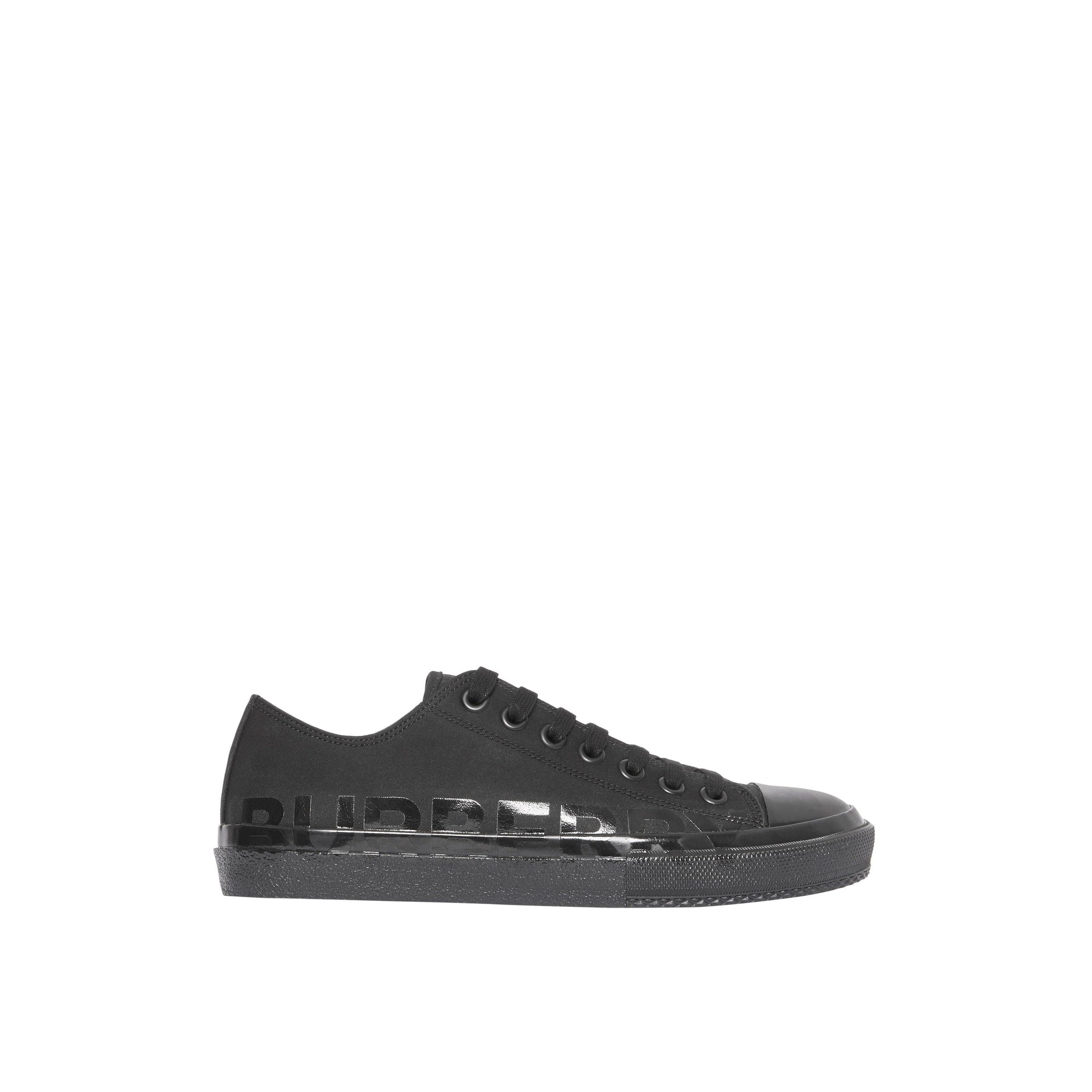 Sneakers en gabardine de coton avec logo - Black