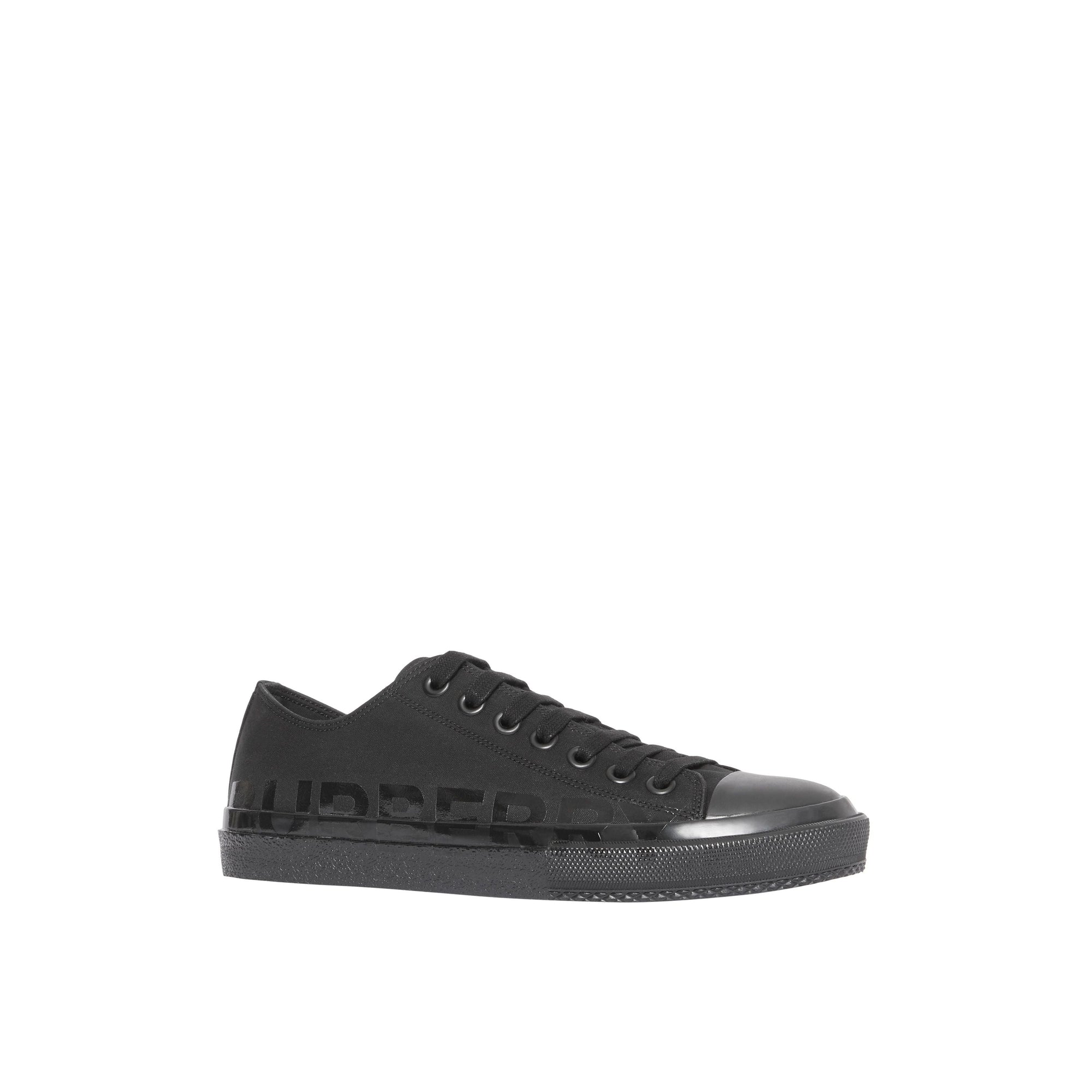 Sneakers en gabardine de coton avec logo - Black