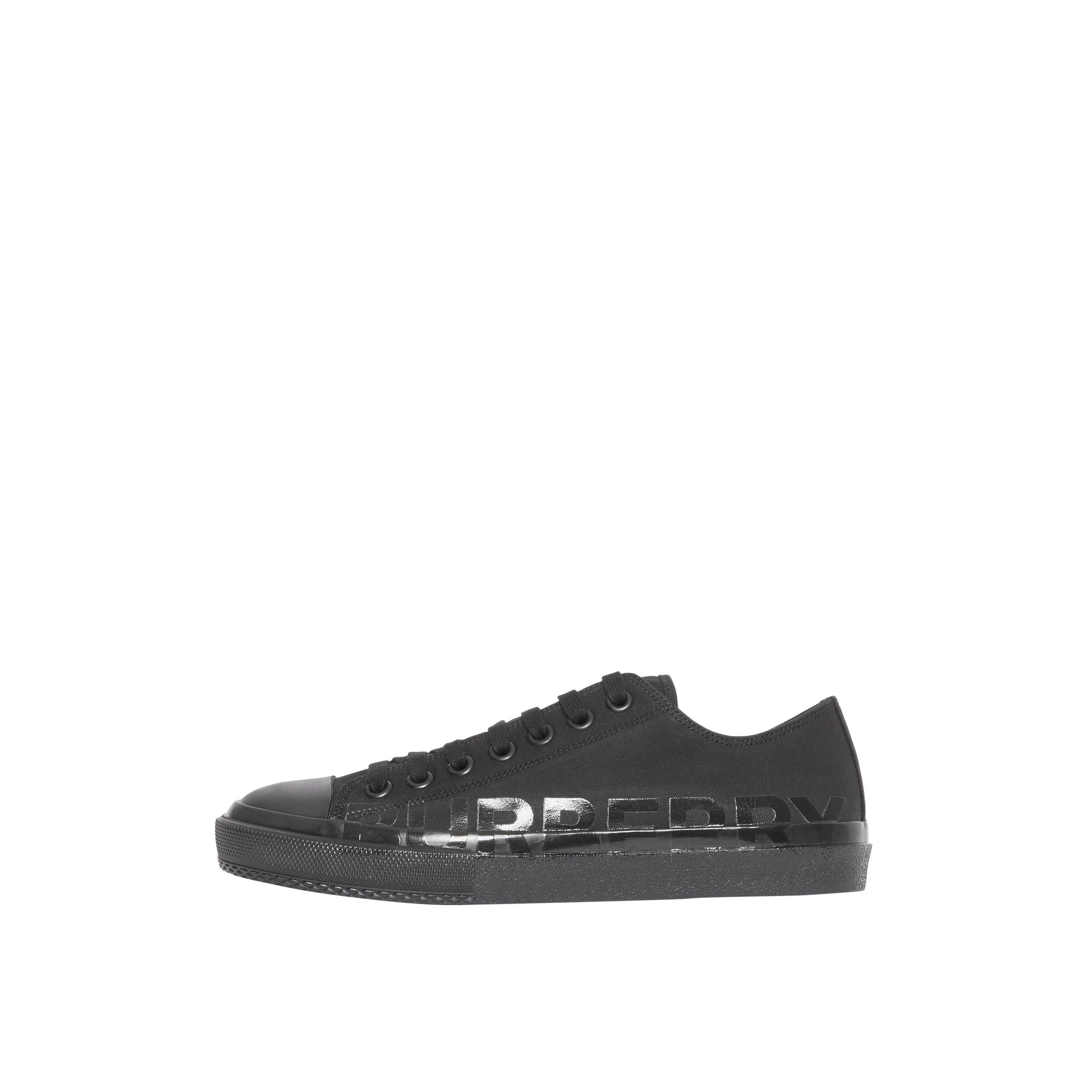 Sneakers en gabardine de coton avec logo - Black