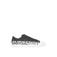Sneakers en gabardine de coton bicolore avec logo - Black & Optic White