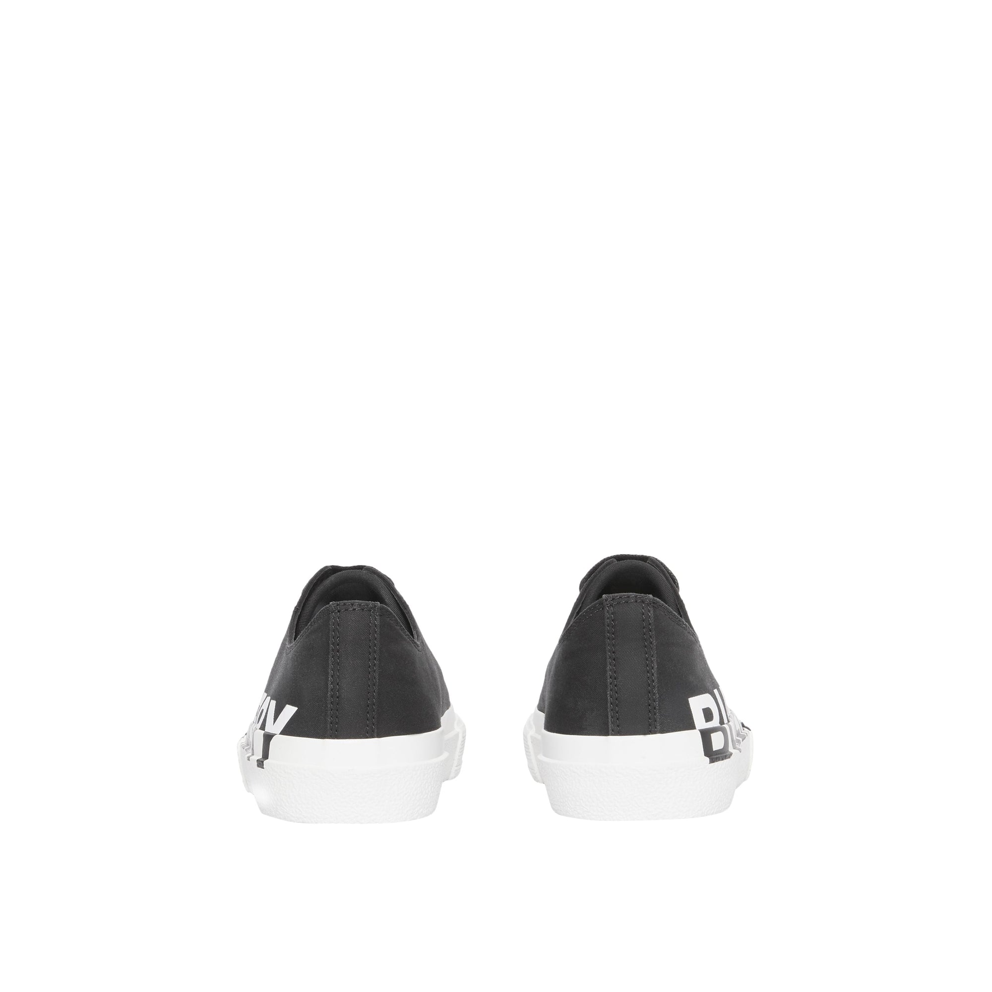 Sneakers en gabardine de coton bicolore avec logo - Black & Optic White
