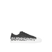 Sneakers en gabardine de coton bicolore avec logo - Black & Optic White
