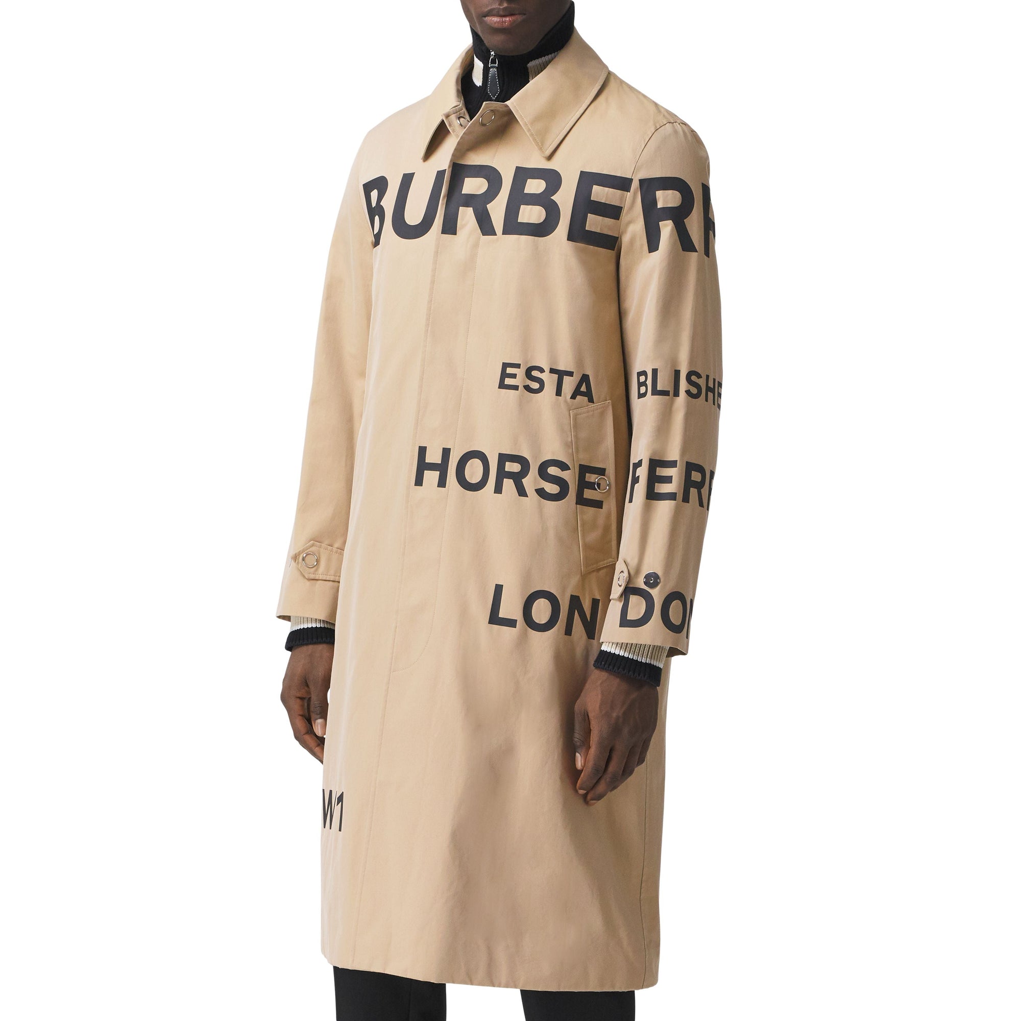 Paletot en gabardine de coton Horseferry - Honey