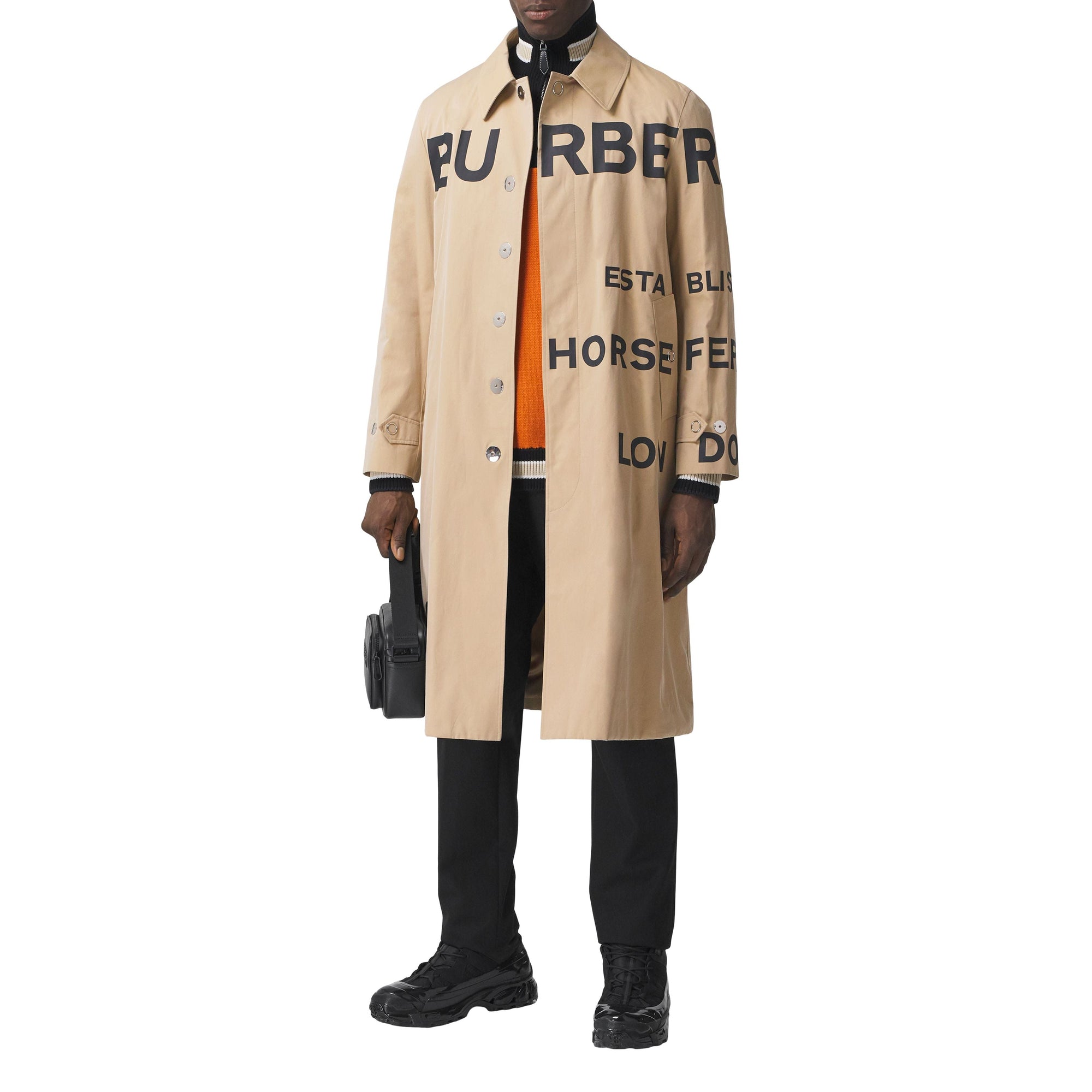 Paletot en gabardine de coton Horseferry - Honey