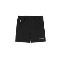 Short à cordon de serrage en coton avec logo brodé - Black