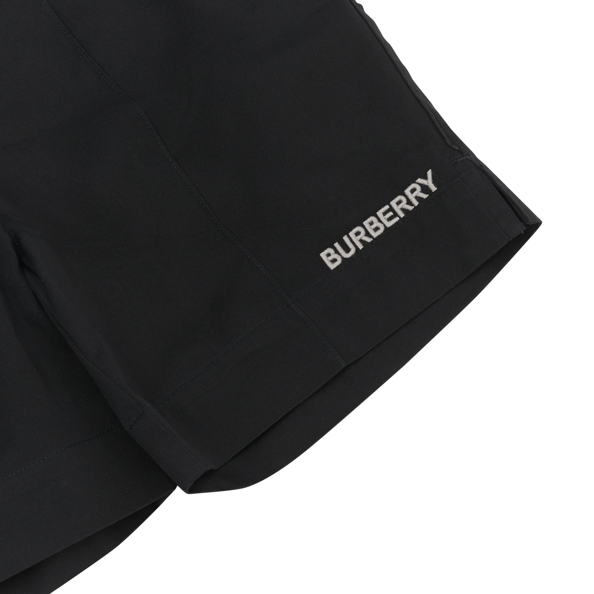 Short à cordon de serrage en coton avec logo brodé - Black