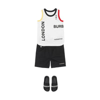 Short à cordon de serrage en coton avec logo brodé - Black