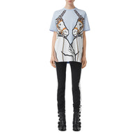 T-shirt oversize en coton à imprimé licorne - Pale Blue
