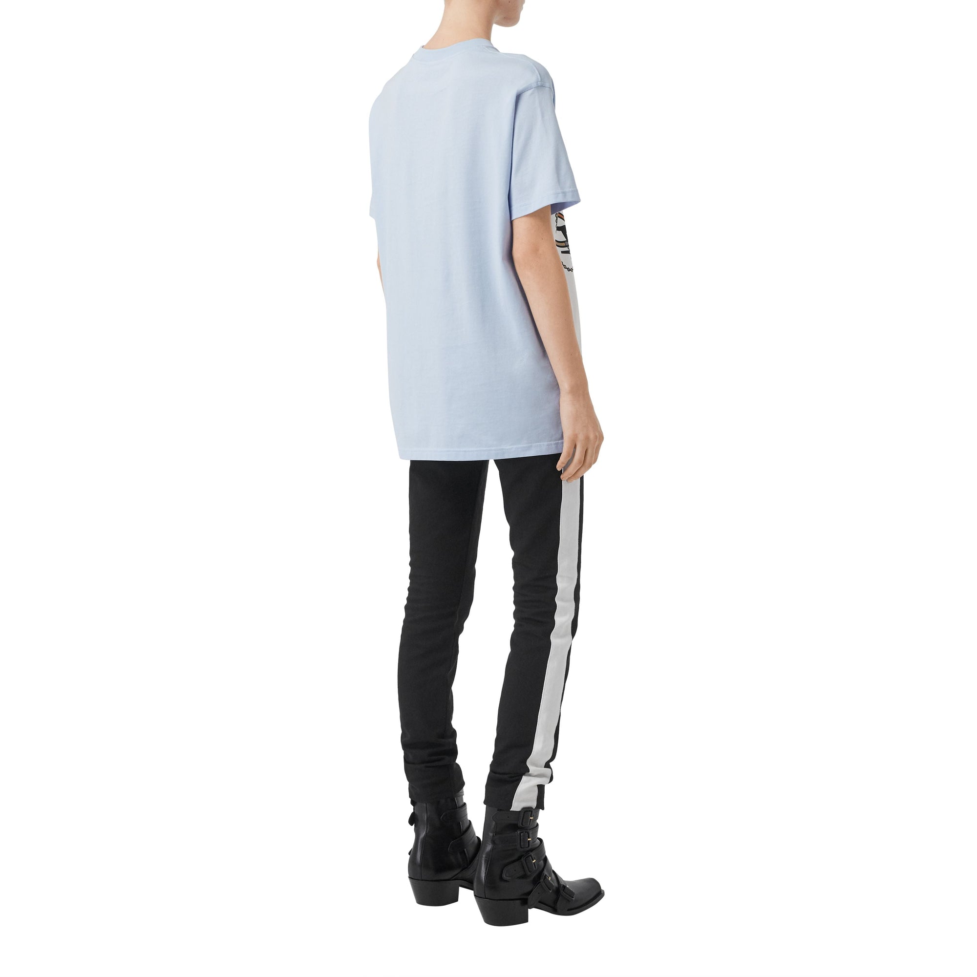 T-shirt oversize en coton à imprimé licorne - Pale Blue