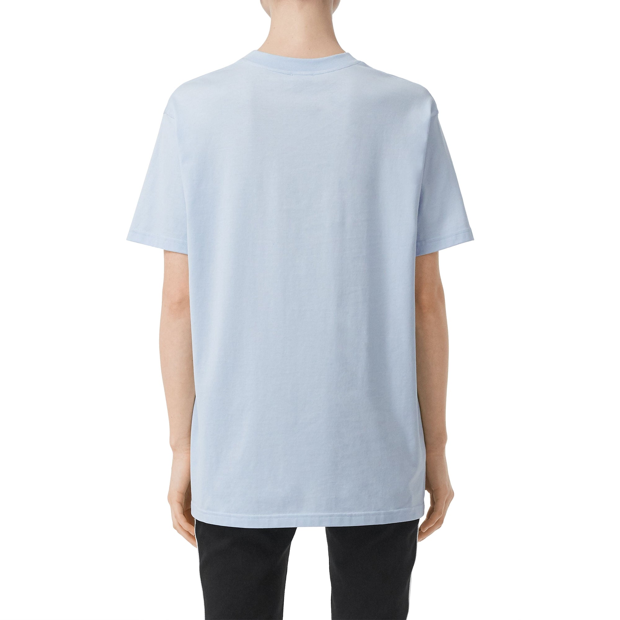 T-shirt oversize en coton à imprimé licorne - Pale Blue