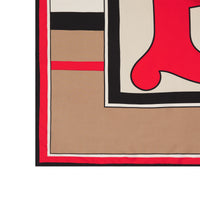 Carré de soie Monogram avec rayures iconiques - Archive Beige