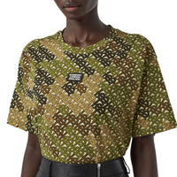 T-shirt oversize en coton Monogram avec logo - Khaki Green