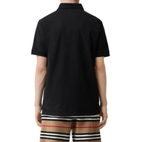 Polo oversize en piqué de coton Monogram - Black