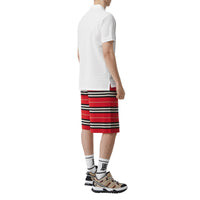 Polo oversize en piqué de coton Monogram - White