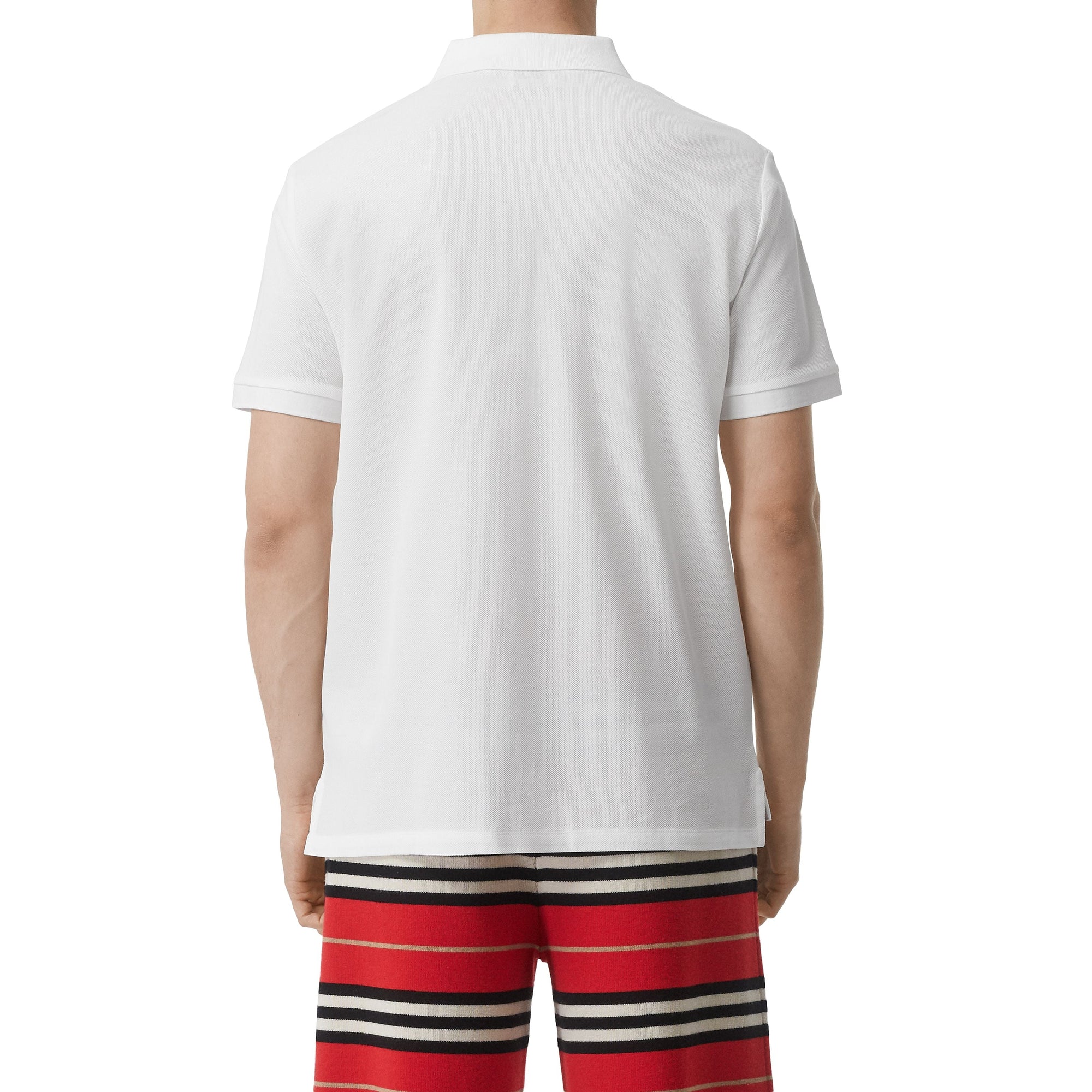 Polo oversize en piqué de coton Monogram - White