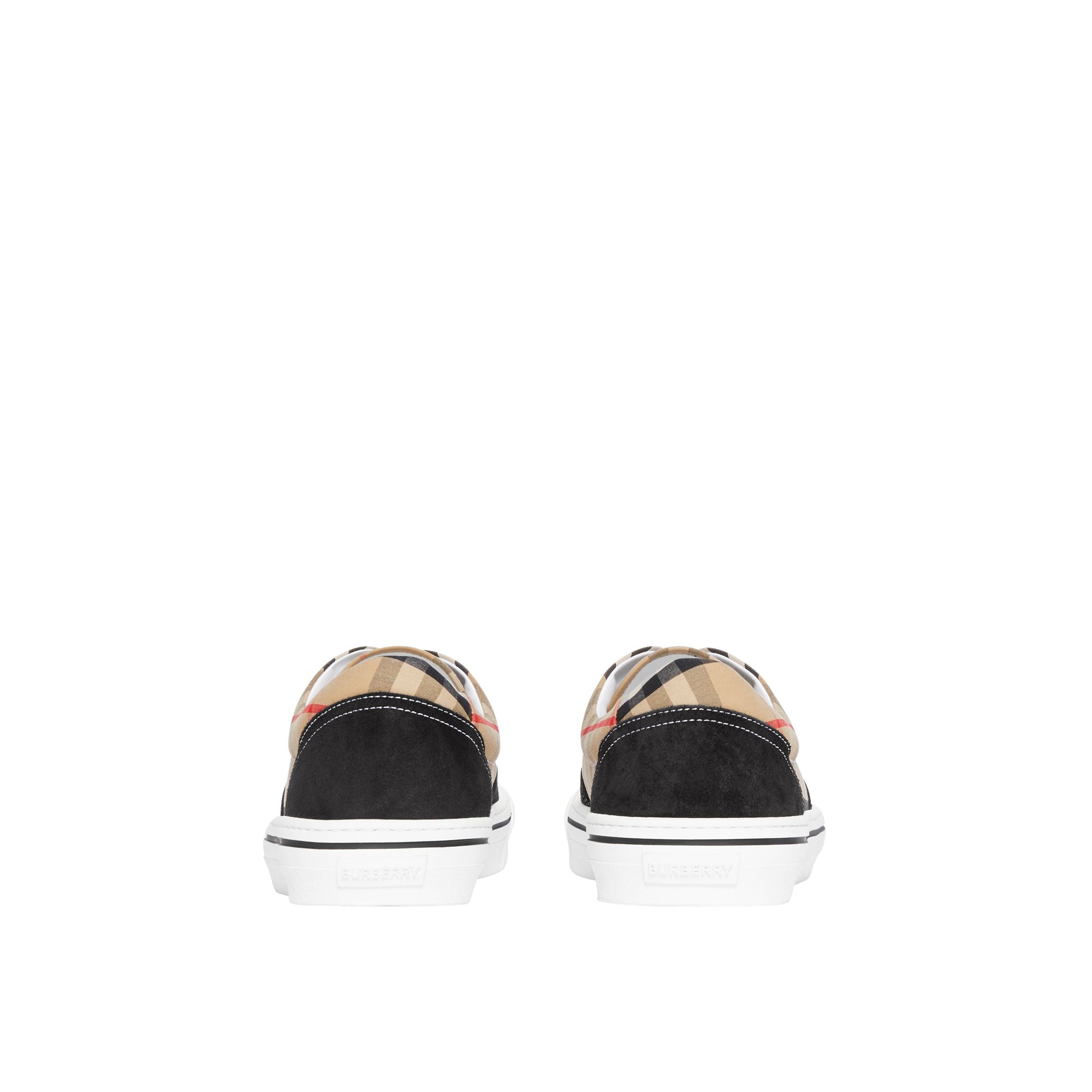 Sneakers en coton Vintage check et cuir velours - Black & Archivebeige