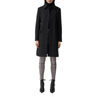 Manteau ajusté en laine et soie - Black
