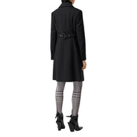 Manteau ajusté en laine et soie - Black